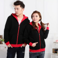 Plus velvet thick couple zipper hoodie